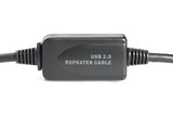 Digitus DA-73102 USB-kabel USB 2.0 20 m USB A 0,48 Gbit/sek. Sort