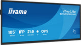 iiyama TE10518UWI-B1AG skilte display Kiosk design 2,66 m (104.6") LED Wi-Fi 450 cd/m² 5K Ultra HD Sort Berøringsskærm Indbygget processer Android 16/7