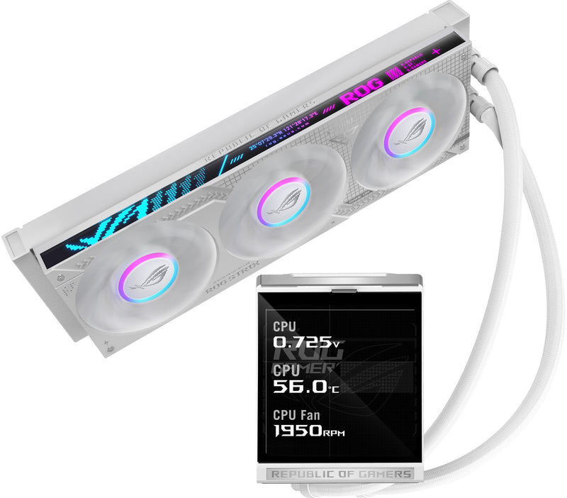 ASUS ROG Strix LC IV 360 ARGB LCD White Edition Processor Væskekølingssæt 12 cm Hvid