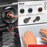 CLUB3D CAC-1922 oplader til mobil enhed Laptop Sort Cigartænder Automatisk