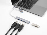 DeLOCK 64214 interface hub USB 3.2 Gen 1 (3.1 Gen 1) Type-A + Type-C 5000 Mbit/s Sølv