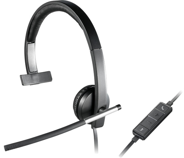 Logitech 981-000514 hovedtelefoner/headset Ledningsført Kontor/Callcenter USB Type-A Sort, Sølv
