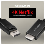 Axagon RVD-HI20C2 videokabel adapter 1,8 m DisplayPort HDMI Sort
