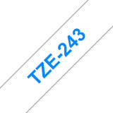 Brother TZE-243 etiketbånd Blå på hvid