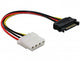 DeLOCK Power SATA/Molex Cable Sort, Rød 0,12 m