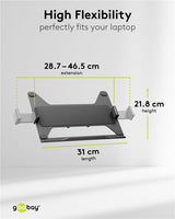 Goobay 70818 laptop stativ Sort 43,9 cm (17.3")
