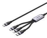 UNITEK 3-in-1 USB-C to USB-kabel USB 2.0 1,5 m USB C USB C/Micro-USB B/Lightning 0,48 Gbit/sek. 20 W Sort