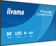 iiyama LE9864UHS-B1AG skilte display Digital fladpaneldisplay 2,49 m (98") Wi-Fi 500 cd/m² 4K Ultra HD Sort Indbygget processer Android 24/7