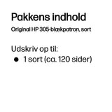 HP Original 305-blækpatron, sort