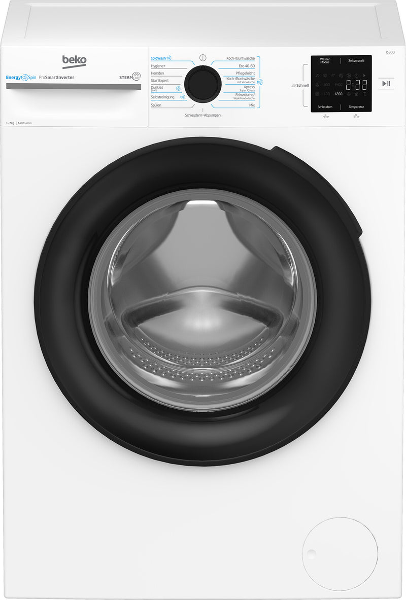Beko b300 BM3WFU3741X vaskemaskine Front-læsning 7 kg 1400 rpm Hvid