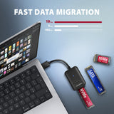 Axagon ADM2-AM USB-A 10Gbps - M.2 NVMe & SATA SSD adaptér, kabelis USB-A 10cm SSD kabinet Sort