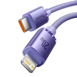 Baseus Crystal Shine kabel til mobiltelefon Lilla 1,2 m USB C Lightning