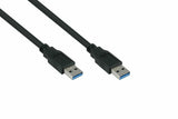 Kabelmeister UK30P-AA-005S USB-kabel USB 3.2 Gen 1 (3.1 Gen 1) 0,5 m USB A 5 Gbit/sek. Sort