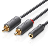 Ugreen 10561 lydkabel 0,2 m 3.5mm 2 x RCA Sort