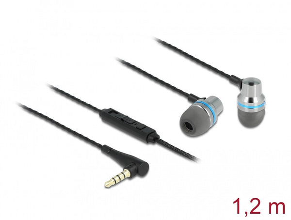 DeLOCK 27183 hovedtelefoner/headset Ledningsført I ørerne Opkald/musik Grå