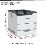 Xerox VersaLink B620, A4-format, 61 sider/min, dupleksprinter, PS3 PCL5e/6, 2 magasiner, i650 ark
