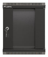 Lanberg WF11-3306-10B stativ 6U Vægmonteret stativ Sort