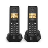 Gigaset BASIC 100 DUO Analog/DECT-telefon Nummervisning Sort
