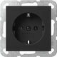 GIRA 4466005 stikkontakt Schuko Sort