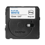 Brother BTAG-233 etiketbånd Blå på hvid