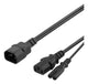 Deltaco Y-Splitter strømkabel C14 til C13+C7, 0,2m, sort