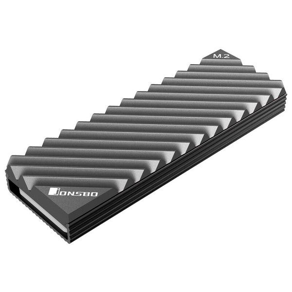 Jonsbo M.2-3 GREY Computerkølesystem Solid-state drev Køleplade/køler Sort, Grå 1 stk