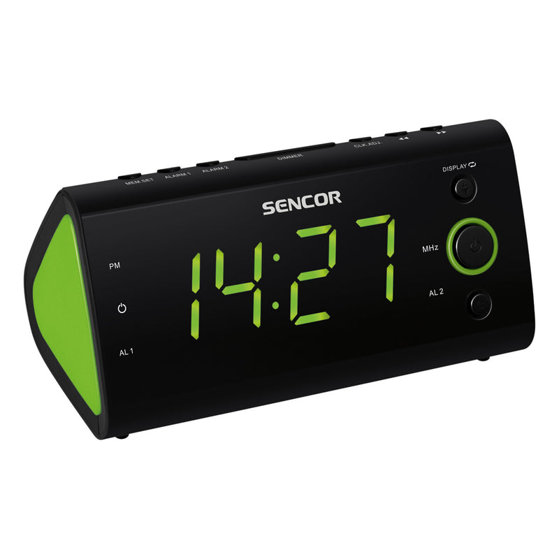 Sencor SRC 170 GN radio Ur Digital Sort, Grøn