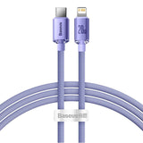 Baseus Crystal Shine kabel til mobiltelefon Lilla 1,2 m USB C Lightning