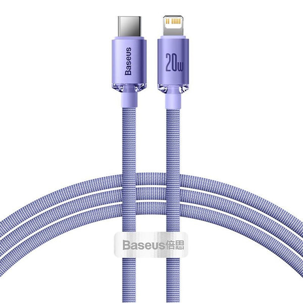 Baseus Crystal Shine kabel til mobiltelefon Lilla 1,2 m USB C Lightning