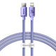 Baseus Crystal Shine kabel til mobiltelefon Lilla 1,2 m USB C Lightning