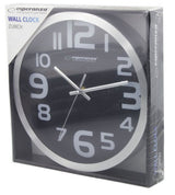 Esperanza EHC013K Wall Clock - Zurich - Black Kvartsur Oval Sort, Hvid