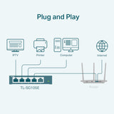TP-Link TL-SG105E(UN) netværksswitch Administreret L2 Gigabit Ethernet (10/100/1000) Sort