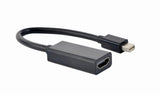 Gembird A-mDPM-HDMIF4K-01 0,15 m Mini DisplayPort HDMI Sort