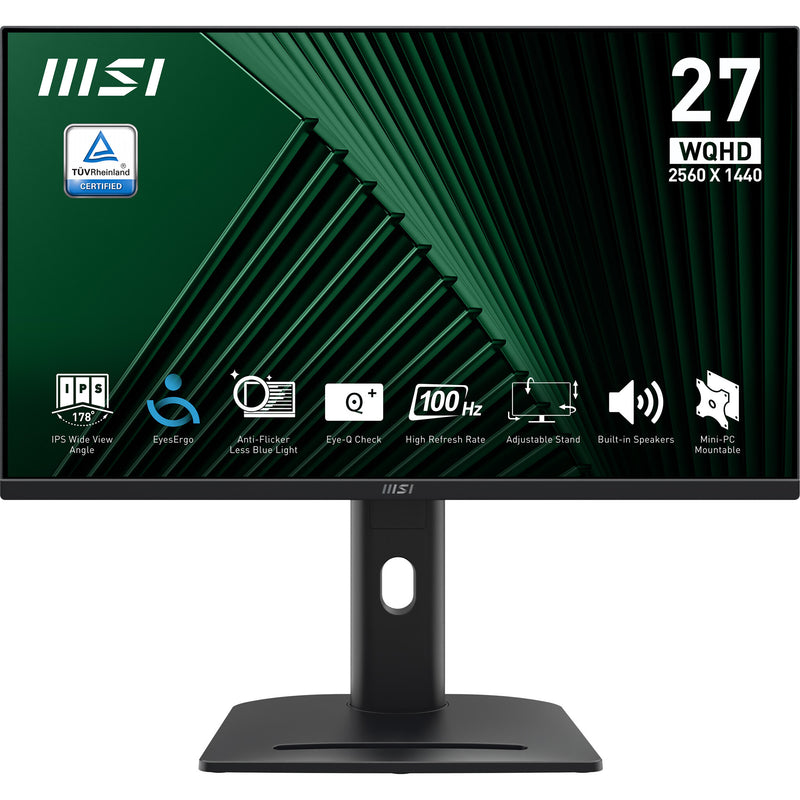 MSI Pro MP275QPG computerskærm 68,6 cm (27") 2560 x 1440 pixel Wide Quad HD LCD Sort