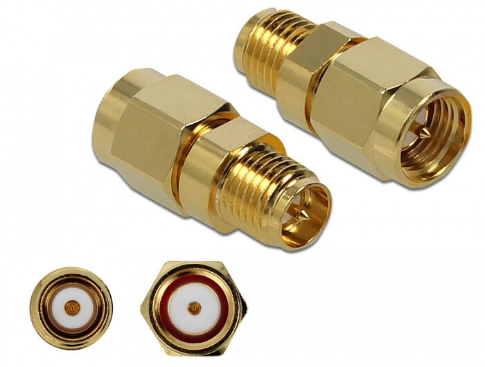 DeLOCK 89973 kabelsamler SMA, RP-SMA Guld