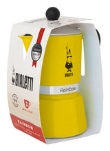 Bialetti Rainbow Moka gryde Sort, Gul