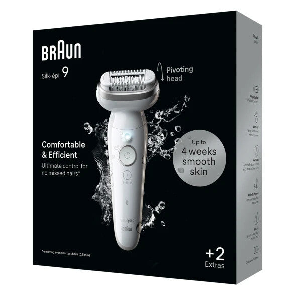 Braun Silk-épil 9 BR2-225328 hårfjerner 40 pincetter Grå, Hvid