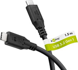 Goobay 74727 USB-kabel USB 3.2 Gen 1 (3.1 Gen 1) 1,5 m USB C 60 W Sort