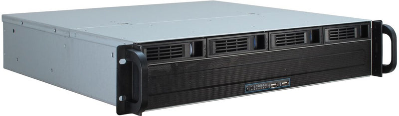 Inter-Tech IPC 2U-2404S Stativ Sort, Sølv