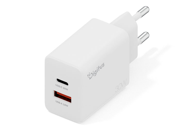 Digitus DA-10301 oplader til mobil enhed Universel Hvid Vekselstrøm Hurtig opladning Indendørs