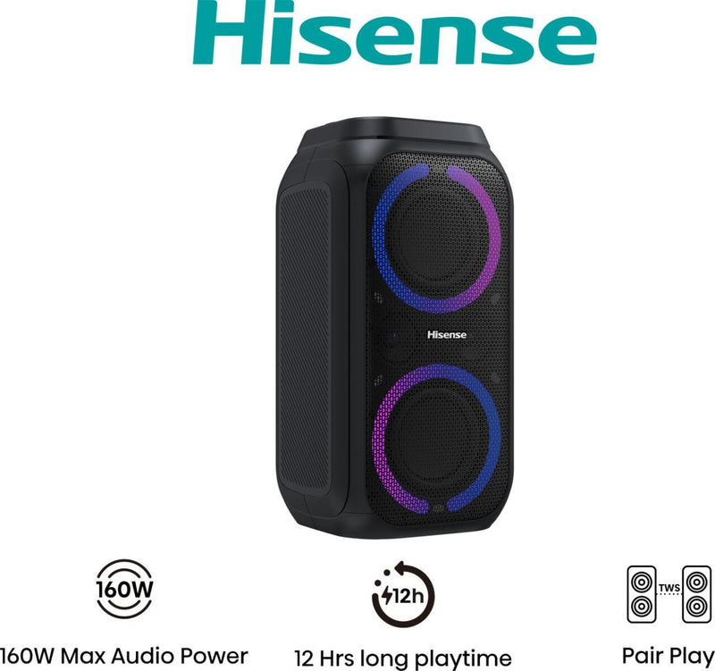 Hisense Party Rocket 160 Festtaler Sort 160 W