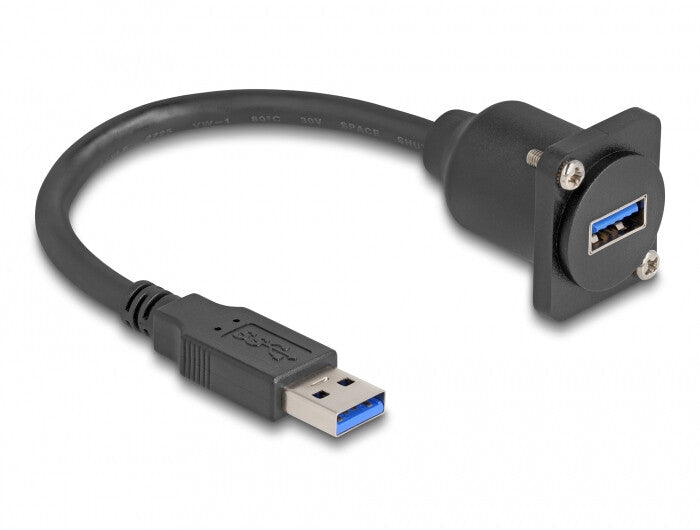 DeLOCK 87967 USB-kabel 20 m USB A 5 Gbit/sek. Sort