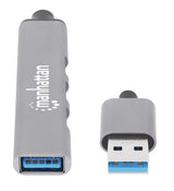 Manhattan 168427 interface hub USB 3.2 Gen 1 (3.1 Gen 1) Type-A 5000 Mbit/s Grå
