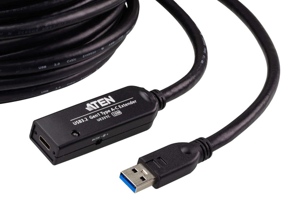 ATEN UE331C-AT-G USB-kabel USB 3.2 Gen 1 (3.1 Gen 1) 10 m USB A USB C 5 Gbit/sek. Sort
