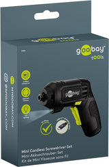Goobay Mini Cordless Screwdriver Set, 31 Pcs. - pistol-gr 200 rpm Sort, Gul