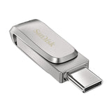 SanDisk Ultra Dual Drive Luxe USB-nøgle 128 GB USB Type-A / USB Type-C 3.2 Gen 1 (3.1 Gen 1) Rustfrit stål