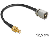 DeLOCK 88473 koaxial kabel 0,125 m FME SMB Guld, Sort