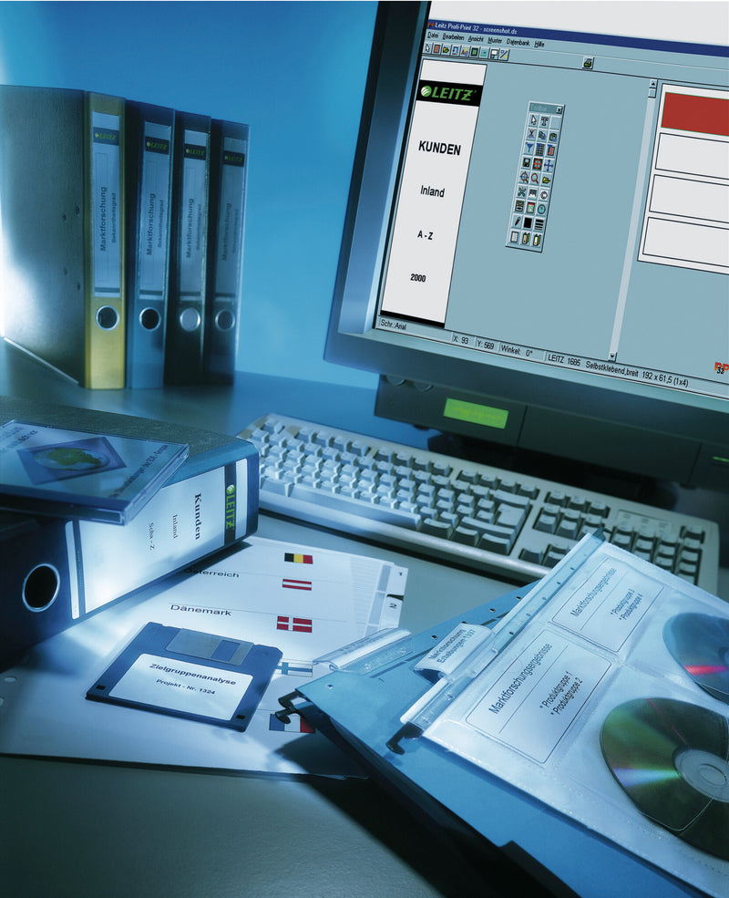 Leitz 16870055 selvklæbende etiket Rektandel Grøn 75 stk