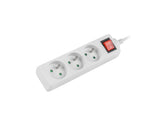 Lanberg PS1-03E-0300-W stikdåse 3 m 3 AC stikkontakt(er) Indendørs Hvid