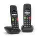 Gigaset E290 Duo Analog telefonhåndsæt Nummervisning Sort